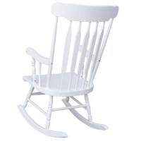 HomCom Wooden Baby Nursery Rocking Chair - White(m-6)