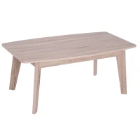 HomCom Modern Indoor Storage Rectangular Living Room Coffee Table -Wood Grain(m-1)