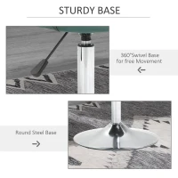 HOMCOM Modern Makeup Vanity Chair Round Tufted Swivel Accent Chair with Chrome Frame Height Adjustable for Living Room, Bedroom Green(m-6)