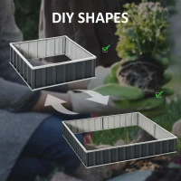 Outsunny Metal Raised Garden Bed No Bottom DIY Large Steel Planter Box w/ Gloves(m-6)