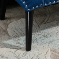 HOMCOM Modern Button Tufted Sitting Bench/Accent Fabric Upholstered Ottoman for Bedroom or Living Room, Blue(m-10)