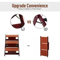 PawHut Wooden 2-in-1 Portable Folding Safety Pet Stairs / Ramp for Dogs and Cats(m-6)