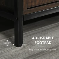 HOMCOM TV Stand for TVs up to 60", Industrial Entertainment Center Cabinet with Storage Shelves for Living Room or Bedroom, Dark Walnut(m-6)