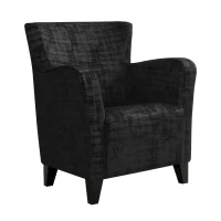 Monarch Europa Brushed Velvet Wing Back Accent Chair - Black(m-1)