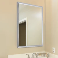 kleankin 24” L x 32” W Framed Wall Mounted Bathroom Vanity Mirror - Silver(m-4)