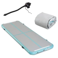 Soozier Gym Exercise Mat 16.5’ Air Track - Light Grey/Green(m-10)