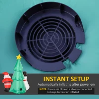 HOMCOM 6ft Christmas Inflatable Santa Claus and Snowman with Christmas Tree, Outdoor Blow-Up Yard Decoration with LED Lights Display(m-6)