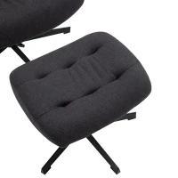 HOMCOM Fabric Recliner with Footrest - Modern Elegant Reclining with Sturdy Metal Base - Thick Padded Cushion - Dark Grey(m-15)