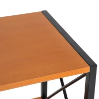 HomCom 3 Tier Wood X-Frame End Table - Black(m-10)