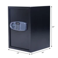 HomCom 20" x 14" x 14" Two Shelf Home Security Safe with Electronic Keypad - Black(m-3)