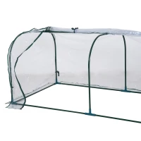 Outsunny 7' x 3' x 2.5' Mini Greenhouse, Portable Tunnel Green House with Roll-Up Zippered Doors, UV Waterproof Cover, Steel Frame, Clear(m-10)