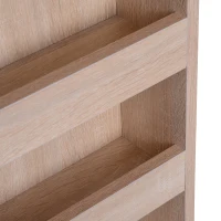 HOMCOM Wood Rolling Kitchen Microwave Oven Cart with Wheels and Storage - Oak(m-7)