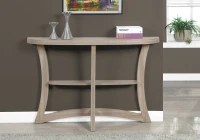 Moarch 47" Half Moon Shape 2-Tier Wood Grain-Look Accent Console Table - Dark Taupe Finish(m-2)
