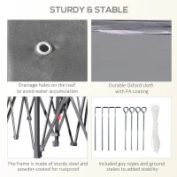 Outsunny 11' Pop-Up Tent Gazebo w/ Netting, Grey(m-7)