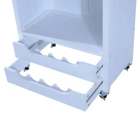 HomCom 34” Kitchen Island Rolling Cart With Wine Rack Drawers and 9 Glass Stemware Storage(m-10)