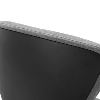 Vinsetto Swivel Office Chair Modern Linen Upholstered Home Computer Desk Task Chair with Cushioned Arm, Wheels, Adjustable Height, Grey(m-12)