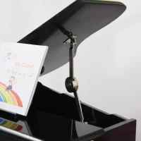 HOMCOM Modern Kids Piano 30 Keys Set of 2 Mini Toy for Child Grand Piano with Music Stand and Bench - Black(m-10)