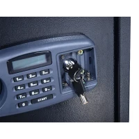 HomCom 20" x 14" x 14" Two Shelf Home Security Safe with Electronic Keypad - Black(m-7)