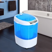 HomCom 2-In-1 Electric 5.5 Pound Capacity Mini Portable Washing Machine And Air Spin Dryer - Blue(m-2)