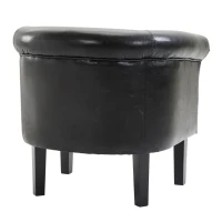 HomCom Faux Leather Traditional Club Armchair Smoking Chair - Dark Brown Black(m-10)