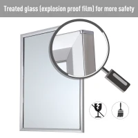 kleankin 24” L x 32” W Framed Wall Mounted Bathroom Vanity Mirror - Silver(m-6)