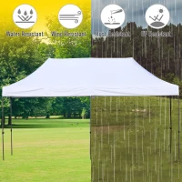Outsunny 10' x 20' Pop Up Canopy Tent, Instant Sun Shelter, Tents for Parties, Height Adjustable, with Wheeled Carry Bag, for Outdoor, Garden, Patio, White(m-7)