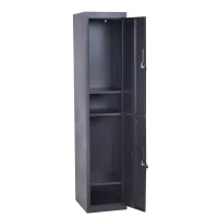 Vinsetto 71" 2 Tier Freestanding Steel Metal Lockable Employee Wall Locker Storage Cabinet - Black(m-3)