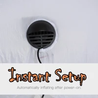 HOMCOM 8' Halloween Inflatable Ghost Yard Decoration for Indoors & Outdoors with Evil Fire Flame LED Lights(m-8)