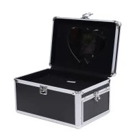 HomCom Cosmetic Train Case with Mirror - Black(m-3)