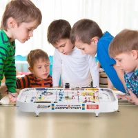 Soozier 37" Mini Table Top Rod Hockey Table Air Hockey Game for Kids and Adults - White(m-2)