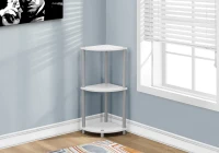 Monarch 30" Modern 3-Tier Corner Display Shelf Accent Table - Reversible Black or White Finish(m-2)
