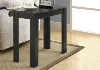 Monarch 22" Transitional Style Rectangular Marble-Look Top Wood Grain-Look Legs Side Accent End Table - Black / Grey Finish(m-2)