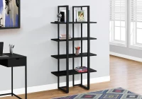 Monarch 60" Contemporary Chic Open Concept 4 Shelf Bookshelf - Black(m-2)