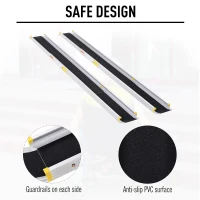 HOMCOM 6-8ft Aluminum Foldable Wheelchair Ramp Scooter Mobility Easy Access Carrier with Sturdy Telescoping Design(m-5)