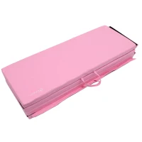 Soozier 6' x 4' x 2" PU Leather Folding Gymnastics / Martial Arts Mat - Pink(m-4)