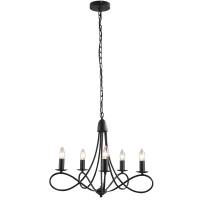 HOMCOM 5 Lamp-socket Foldable Retro Pendant Lamp Wrought Iron Decoration Lamp(m-1)