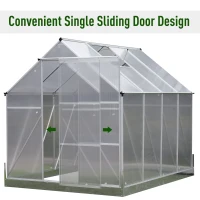Outsunny 8' x 6' x 7' Polycarbonate Aluminum Framed Portable Walk-In Garden Greenhouse(m-5)