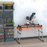 HOMCOM 5-in-1 Work Bench, Folding Work Table with Miter Saw Stand and Height Adjustable Legs, 440 lbs Capacity(m-2)