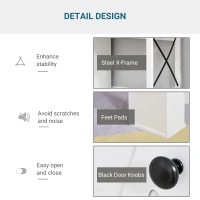 HOMCOM Home Office Computer Desk with Hutch and Storage Cabinet and 6 Shelves, White(m-6)