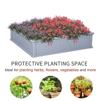 Outsunny 48" x 48" x 12" Raise Garden Bed Kit, Raised Planter Box, Above Ground Garden for Flowers, Herb, Vegetables with Easy Assembly, Gray(m-4)