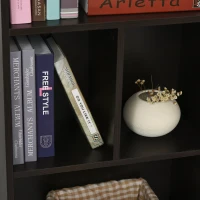 HOMCOM 5-Tier Contemporary Wood Bookcase with Open Storage Display Rack for Home, Office, and Study - Dark Coffee(m-10)