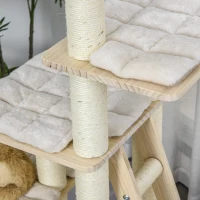 PawHut Multi-Level Cat Tree Condo Tower with Sisal-Covered Scratching Post, Activities for Kittens & Soft Cushion Luxury(m-9)