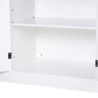 HOMCOM Fluted-Style Wooden Kitchen Island, Storage Cabinet with Drawer, Open Shelving, and Interior Shelving for Dining Room, White(m-15)