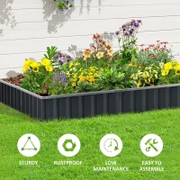 Outsunny Metal Raised Garden Bed No Bottom DIY Large Steel Planter Box w/ Gloves(m-7)