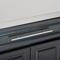 HOMCOM Rolling Kitchen Island with Storage, Portable Kitchen Cart with Stainless Steel Top, 2 Drawers, Spice, Knife and Towel Rack and Cabinets, Black(m-19)