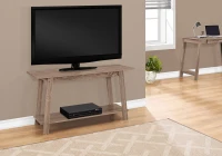 Monarch 42" Contemporary Wood Grain-Look 2-Tier Storage Shelf Slant Leg Design Console TV Stand - Dark Taupe Finish(m-2)