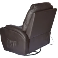 HomCom Faux Leather Heated Vibrating Recliner Chair with Remote - Dark Brown(m-4)