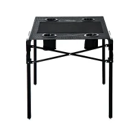 Outsunny Outdoor Folding Camping Table with Cup Holders - Black(m-2)