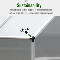 Outsunny 8' x 6' x 7' Polycarbonate Aluminum Framed Portable Walk-In Garden Greenhouse(m-7)