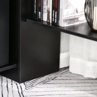 HOMCOM Corner Computer Desk with Storage Shelf, Writing Table Study Workstation for Home Office, Black(m-11)